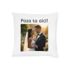 Perna decorativa personalizata, cu poza ta 40 x 40 cm, alba, mata, husa detasabila