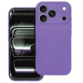   Husa Apple iPhone 17 Pro Max, Luxury Silicone, protectie camera, catifea in interior, mov
