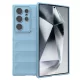 Husa Samsung Galaxy S24 Ultra, Wave Silicone, protectie camera, catifea in interior, sky blue