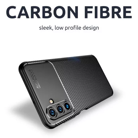 Husa Carbon Fiber pentru Samsung Galaxy A24, aspect carbon, neagra