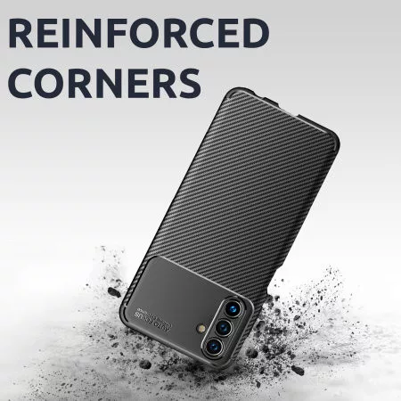 Husa Carbon Fiber pentru Samsung Galaxy A24, aspect carbon, neagra