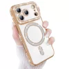 Husa Apple iPhone 17 Pro, Electroplating Bling Magsafe, protectie camera, margini aurii