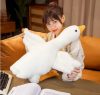 Jucărie de pluș, gâscă, tip pernă, 90 cm, albă
