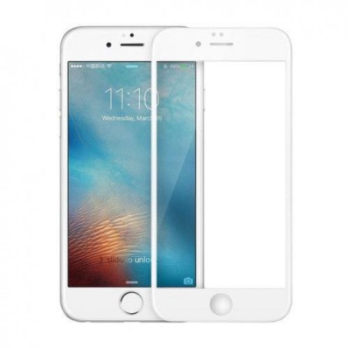 Folie protectie PET (plastic) pentru Apple iPhone 6/6S, acoperire inclusiv margini, alba