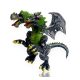 Figurina dragon cu doua capete Dragon Flying, verde/gri