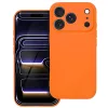 Husa Apple iPhone 17 Pro Max, Luxury Silicone, protectie camera, catifea in interior, portocalie