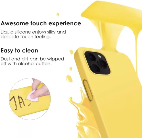 Husa Samsung Galaxy S20 Luxury Silicone, catifea in interior, protectie camera, galbena