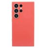 Husa Samsung Galaxy S24 Ultra, Luxury Silicone, catifea in interior, protectie camere, rosu piersica