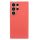 Husa Samsung Galaxy S24 Ultra, Luxury Silicone, catifea in interior, protectie camere, rosu piersica