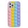 Husa antistres Pop It! pentru Apple iPhone 13 Pro, multicolora