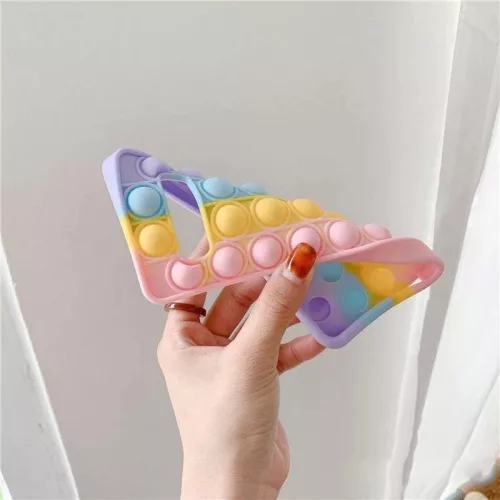 Husa antistres Pop It! pentru Apple iPhone 13 Pro, multicolora
