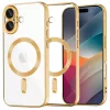 Husa Apple iPhone 17, Magsafe Electroplating TPU, protectie camera, margini aurii