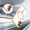 Husa Apple iPhone 17, Magsafe Electroplating TPU, protectie camera, margini aurii