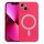 Husa Apple iPhone 13 Pro, Magsafe Silicone, protectie camera, microfibra, roz siclam