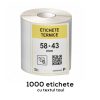 Etichete termice autoadezive la rola, 58 x 43 mm,  imprimate cu textul tau, 1000 etichete
