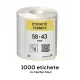 Etichete termice autoadezive la rola, 58 x 43 mm,  imprimate cu textul tau, 1000 etichete