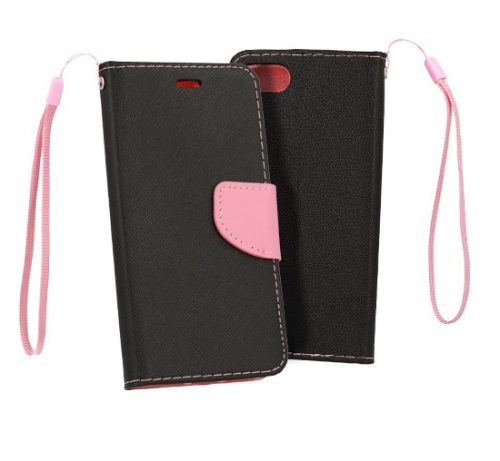 Husa tip carte Fancy Case pentru Apple iPhone 7 / 8, inchidere magnetica, negru/roz