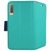 Husa tip carte Fancy Case pentru Samsung A7 2018, inchidere magnetica, verde mint cu albastru