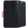 Husa tip carte Fancy Case pentru Samsung Galaxy A9 2018, inchidere magnetica, negru cu roz