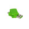 Mini card reader MicroSD CR08, cu conector micro USB, verde