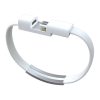 Cablu de date tip bratara pentru iPhone/iPad (conector Lightning), 22 cm, alb