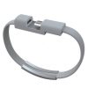 Cablu de date tip bratara pentru iPhone/iPad (conector Lightning), 22 cm, argintiu
