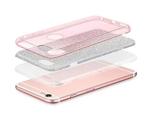 Husa Luxury Glitter pentru Huawei P40 Pro, argintiu cu auriu
