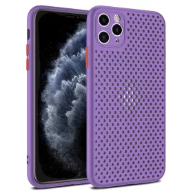   Husa Breath Case pentru Samsung Galaxy A41, silicon moale cu perforatii, violet
