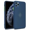 Husa Breath Case pentru Samsung Galaxy A41, silicon moale cu perforatii, albastru navy