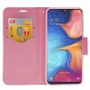 Husa tip carte Fancy Case pentru Samsung Galaxy A41, inchidere magnetica, negru cu roz
