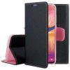 Husa tip carte Fancy Case pentru Samsung Galaxy A41, inchidere magnetica, negru cu roz