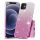 Husa Luxury Glitter Gradient pentru iPhone 12 / 12 Pro, argintiu/roz