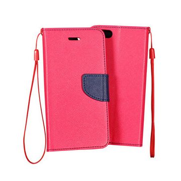   Husa tip carte Fancy Case pentru Samsung Galaxy M21, inchidere magnetica, roz cu albastru