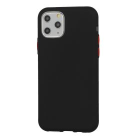   Husa de protectie Button TPU pentru Huawei Y6P, silicon moale, neagra cu butoane portocalii