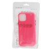 Husa de protectie Button TPU pentru Apple iPhone 11 Pro, silicon moale, roz Fuchsia cu butoane negre