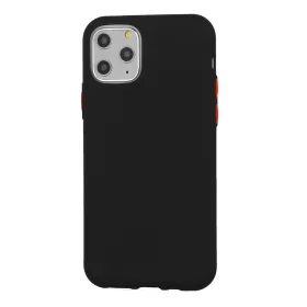   Husa de protectie Button TPU pentru Apple iPhone 12 Pro, silicon moale, neagra cu butoane portocalii