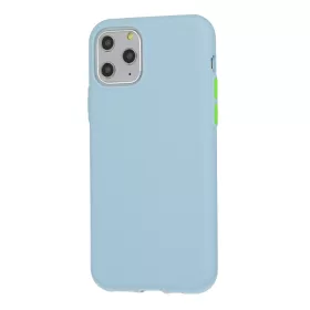   Husa de protectie Button TPU pentru Oppo A31, silicon moale, albastru pal cu butoane galbene