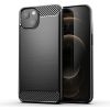 Husa de protectie Carbon Stripe pentru Apple iPhone 13 Mini, silicon moale, negru