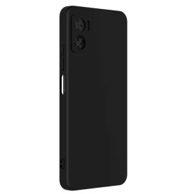   Husa Motorola Moto E22, Luxury Silicone, protectie camera, catifea in interior, neagra