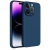Husa Apple iPhone 15 Pro Max, Matt TPU, silicon moale, protectie camera, albastra