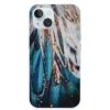 Husa Apple iPhone 15, Gold Glam, Feathers