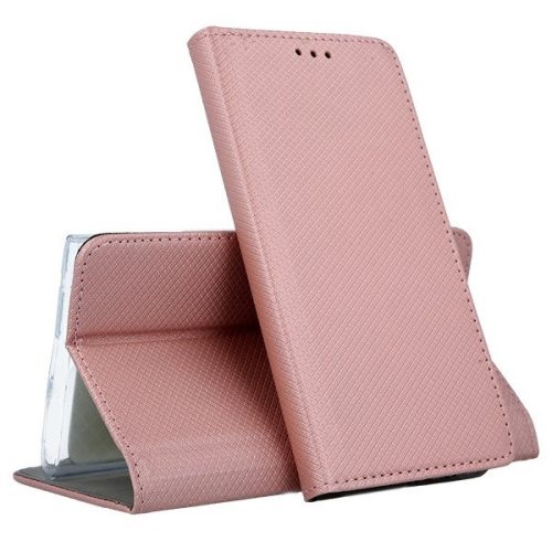 Husa Smart Magnet Case pentru Huawei P Smart 2019, inchidere magnetica, rose gold