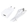 Incarcator casa Maxlife MXTC-01, port USB 2.1 A, cablu USB to Type-C inclus, albe