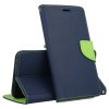 Husa tip carte Fancy Case pentru Samsung Galaxy A10, inchidere magnetica, albastru navy/verde lime