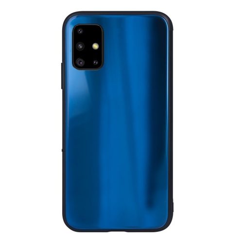 Husa Shinny Aurora pentru Samsung Galaxy A21s, spate din sticla, dark blue