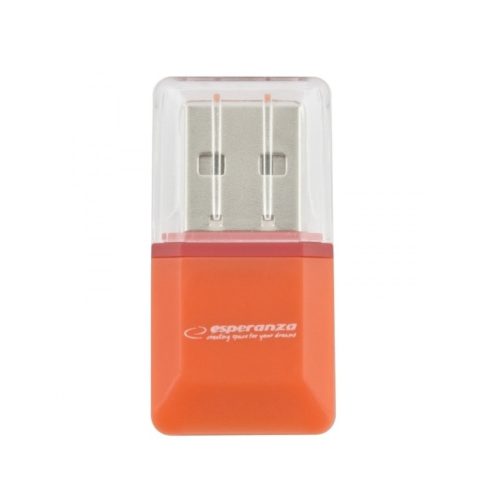 Mini card reader MicroSD Esperanza EA134O, portocaliu