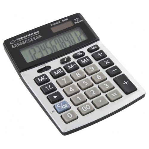Calculator birou Esperanza ECL102, 12 caractere, alimentare solara si baterii