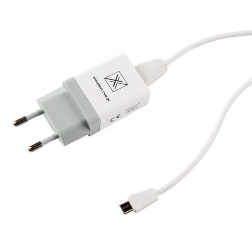 Incarcator casa Maxximus Handy, port USB, cablu MicroUSB, 1A, alb