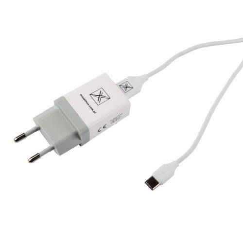 Incarcator casa Maxximus Handy, port USB, cablu Type-C, 1A, alb