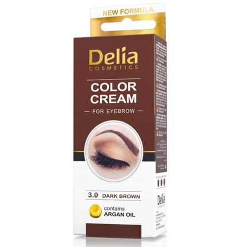 Vopsea sprancene Delia Cosmetics cu ulei de argan, 3.0 dark brown